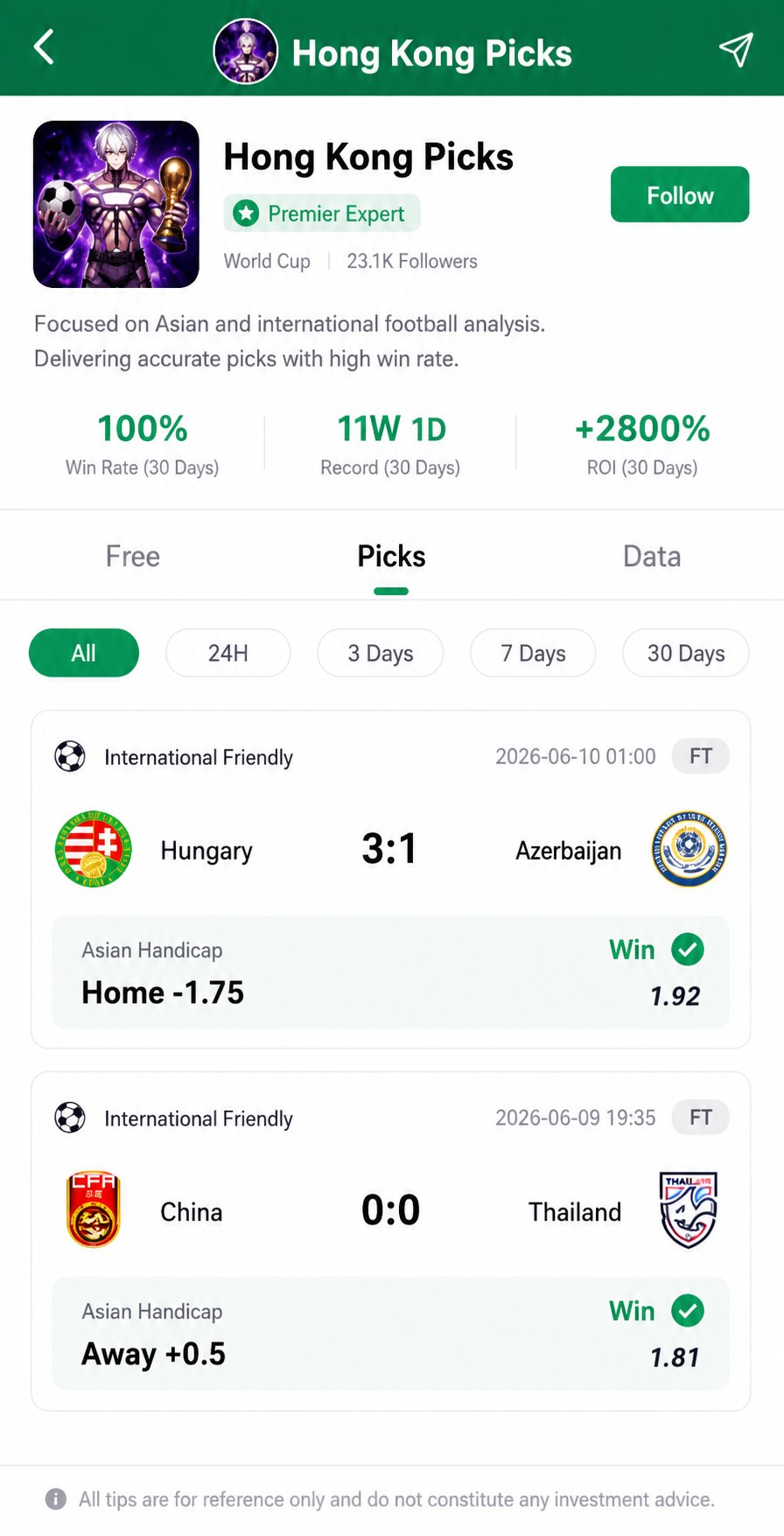 Hong Kong Picks expert page in English